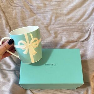 Tiffany & Co. Aqua Mug with White Bow